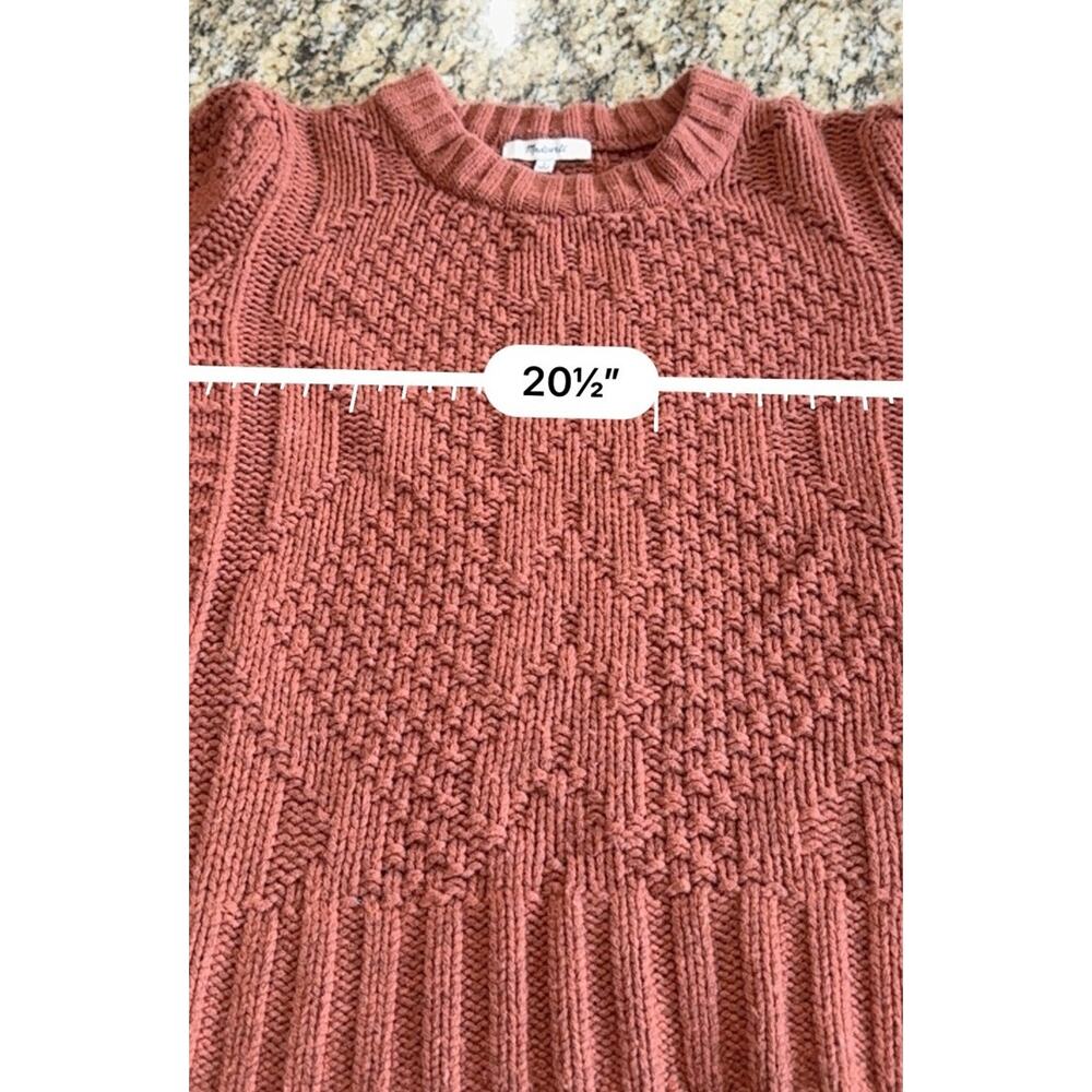 Madewell RidgeCrest Sweater Rust Crew Neck Knit Pullover Women L Fall Cozy - Picture 9 of 12
